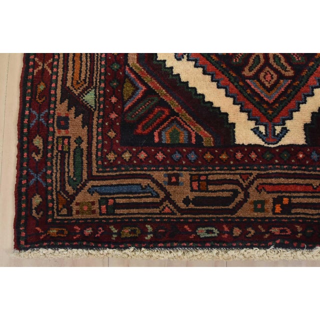 Hamedan Runner 2’9” X 9’2” Ivory Wool Vintage Tribal Hand-Knotted Rug For Sale - Image 11 of 14