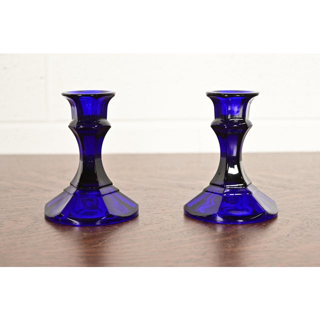 Elsa Peretti for Tiffany & Co. Cobalt Blue Murano Glass Candlesticks, Pair For Sale - Image 10 of 10