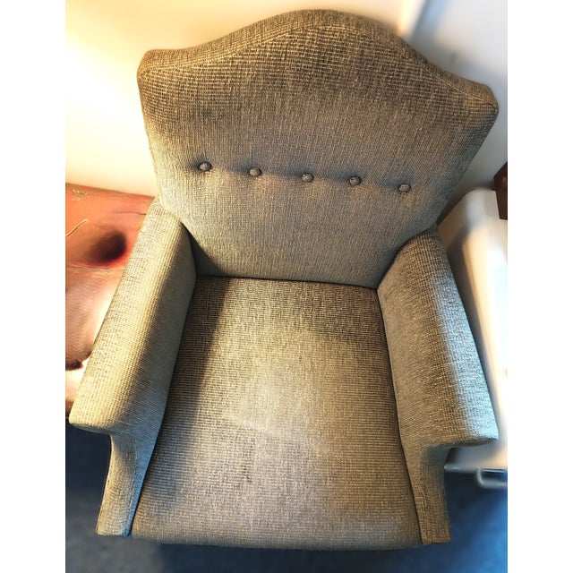 Century Furniture Thomas O'Brien Trevor Armchair Set The upholstery on the chair is a greenish hue, with natural wooden...