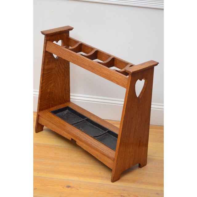 Brown Arts and Crafts Umbrella Stand in Oak, 1890s For Sale - Image 8 of 10