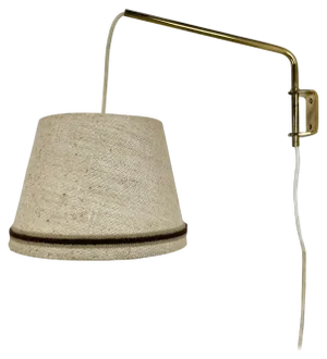 Minimalist Adjustable Swing Arm Brass Wall Light with Shade, Germany, 1970s