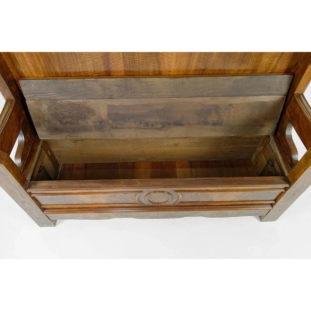 Napoleon III Chest Bench in Walnut, France, 1860s For Sale - Image 9 of 12
