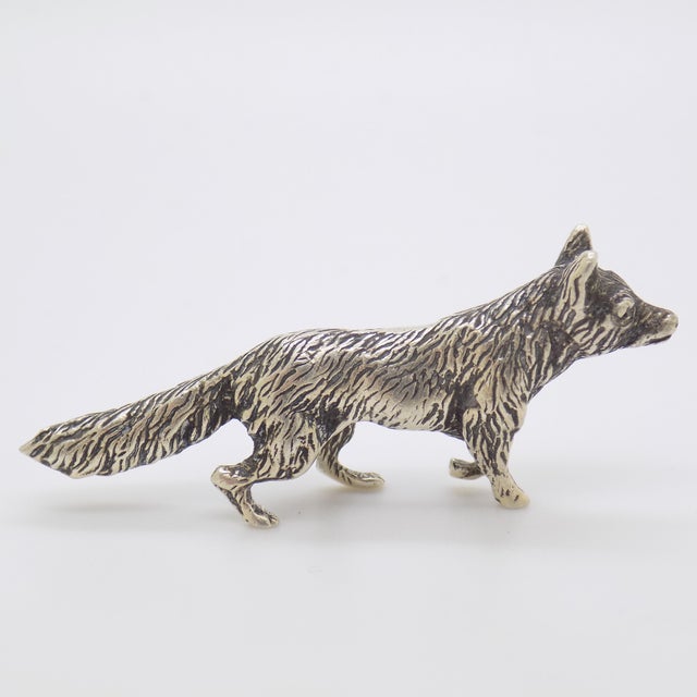 1960s Vintage Italian Handmade Genuine Silver Hunting Fox Figurine Miniature Sculpture For Sale - Image 5 of 11