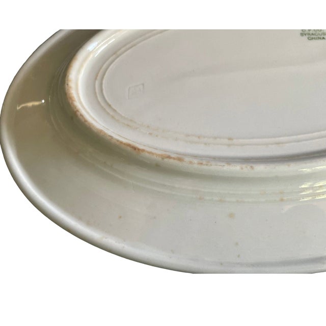Green Antique Ymca Oval Plate – Syracuse China Restaurant Ware Platter, Green Ribbon Logo For Sale - Image 8 of 10