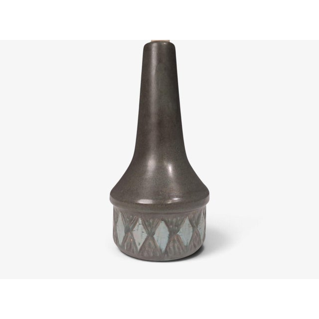 Løvesmose Keramik, Table Lamp, Brown and Turqouise Ceramic, Denmark, 1960s For Sale In New York - Image 6 of 10