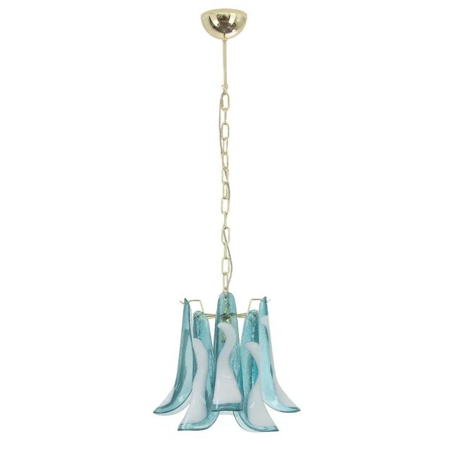 Petal Suspension Lamp in Murano Glass Color and White Color, 1990s For Sale - Image 12 of 12