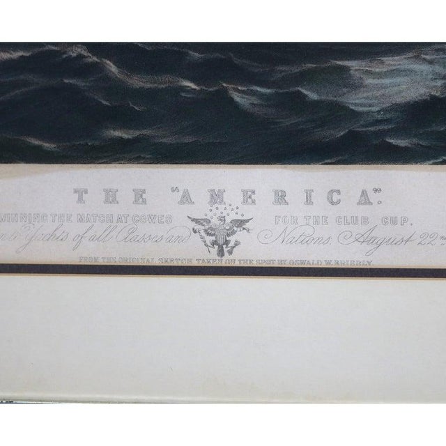 Antique Seascape Print of “The America” Winner of the Cowes Club Cup C1851 For Sale - Image 17 of 18