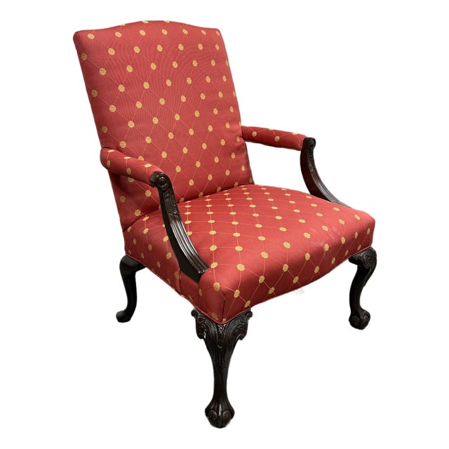 Sherrill Furniture Chippendale Style Claw Foot Armchair For Sale