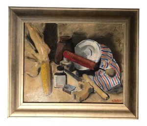 Vintage Modernist Still Life Original Signed Painting