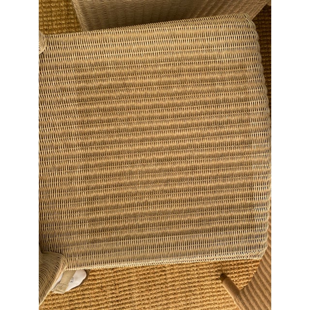 2010s Lloyd Loom Woven Dining Chairs With Custom Kravet Cushions-Set of 4 For Sale - Image 5 of 18