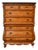 Legacy Carved Bombe Tall Chest French Style Pine Dresser W/Gold Details For Sale