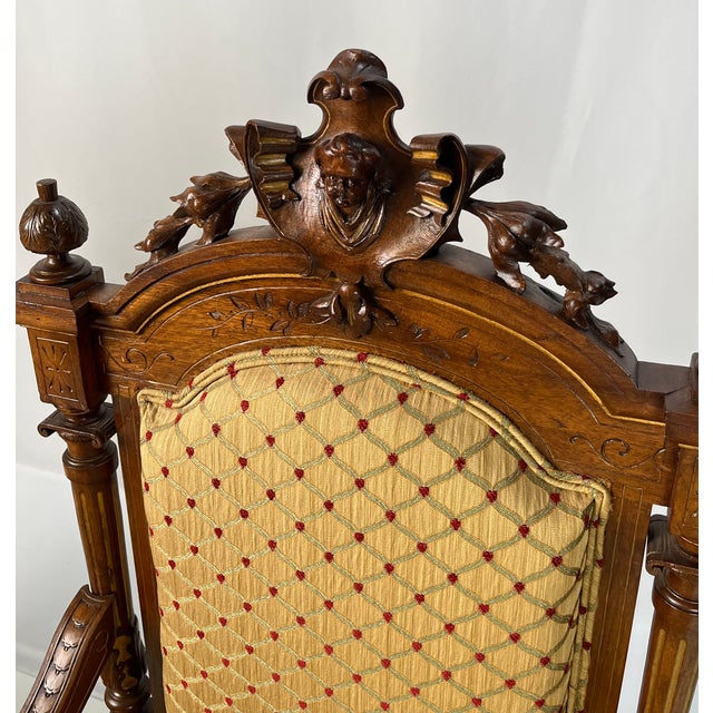 19th-Century Italian Renaissance Revival Carved & Gilt 3-Piece Parlor Suite – Settee & Armchairs For Sale - Image 15 of 18