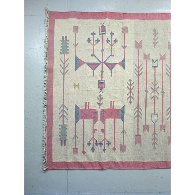 Vintage Folk Art Kilim Rug in Wool and Cotton, Poland, 1970s For Sale - Image 6 of 18