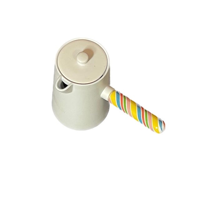 1990s Postmodern Ceramic Side-Handled Chocolate Pot – Memphis Style For Sale - Image 5 of 13