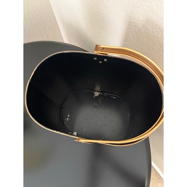 Late 20th Century Gold Floral Metal Basket With Swing Handle – Hollywood Regency Style For Sale - Image 5 of 12