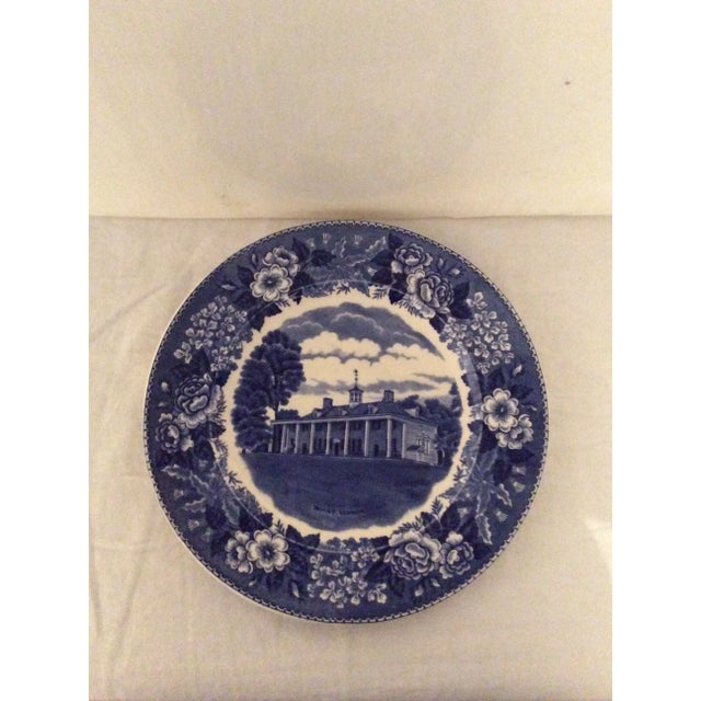 1950s Mount Vernon Blue and White Plate For Sale - Image 4 of 6