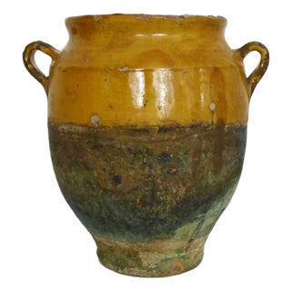 Yellow Glazed Preserve Jar, Pyrenees, Southwest France, 19th Century For Sale