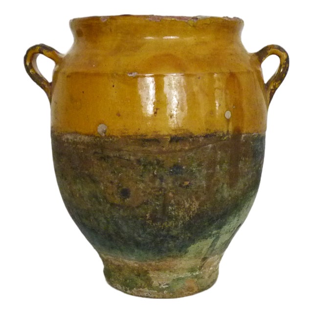 Yellow Glazed Preserve Jar, Pyrenees, Southwest France, 19th Century For Sale