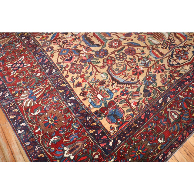 Industrial Antique Zabihi Collection Persian Bakhtiari Rug - 11' x 12'2" For Sale - Image 3 of 12