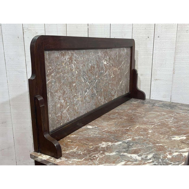 English Mahogany and Marble Bathroom Table For Sale - Image 10 of 14