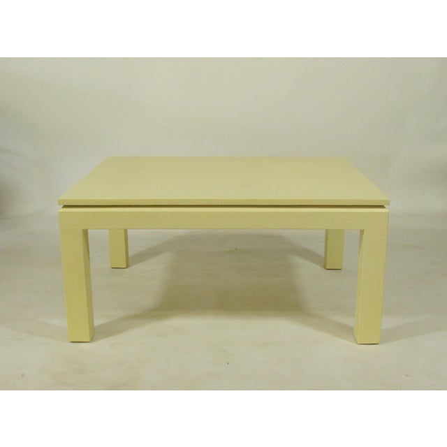 Custom Linen Wrapped Coffee Table | Chairish