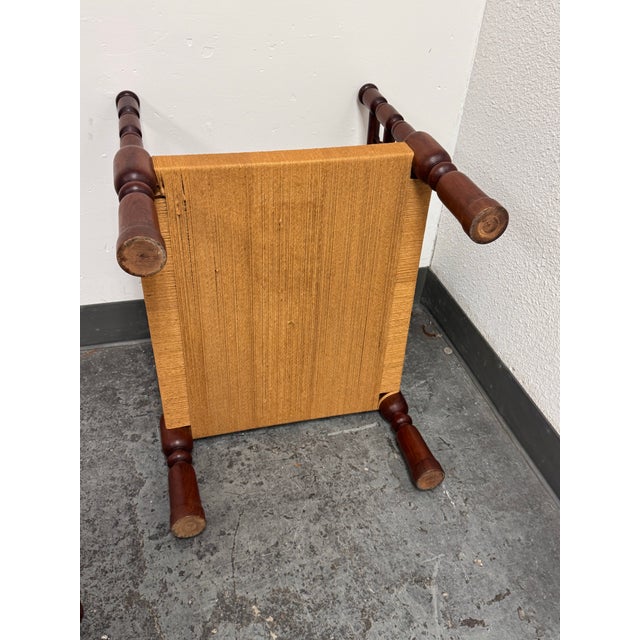 Indian Vintage Rush Seat Low Chairs, Pair For Sale - Image 12 of 12