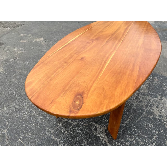 Charlotte Perriand 1980s Dining Table or Desk in the Manner of Charlotte Perriand, Solid Wood For Sale - Image 4 of 12