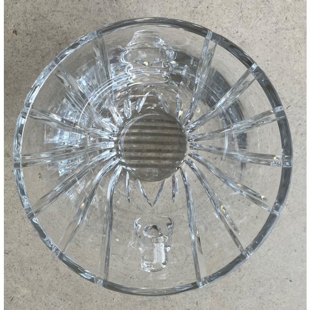 Late 20th Century Flared Swirl Cut Crystal Nautilus Shell Applied Handles Ice Bucket in the Manner of Tiffany & Company For Sale - Image 13 of 18