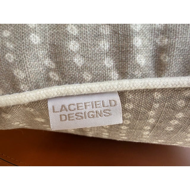 Contemporary Lacefield Designs Beige & White Throw Pillow For Sale - Image 3 of 4