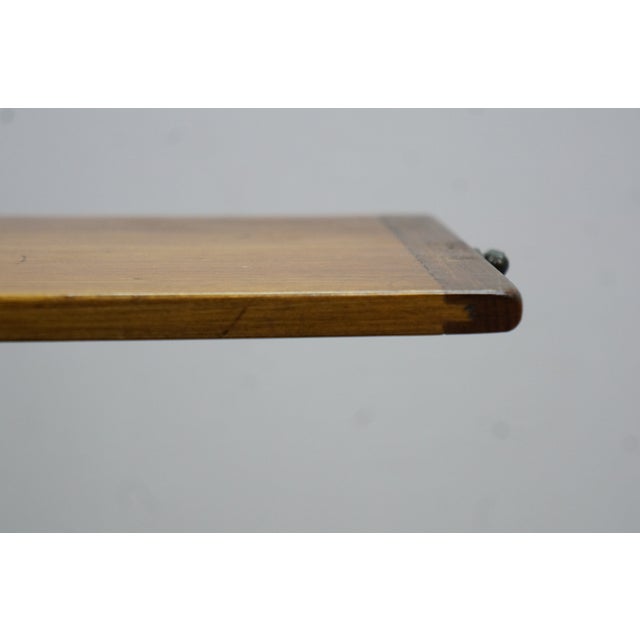 Mid 20th Century Walnut Floral Rose Tea Side Table W Pull Out Tray 19" For Sale - Image 13 of 18