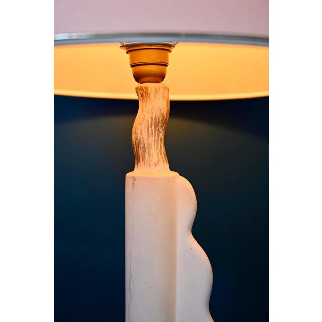 White Mid-Century Sculptural Totem Lamp in Plaster, 1960s For Sale - Image 8 of 18