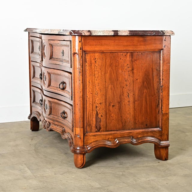 Late 18th Century 18th Century French Louis XV Period Commode With Original Hand Cut Marble Top For Sale - Image 5 of 16