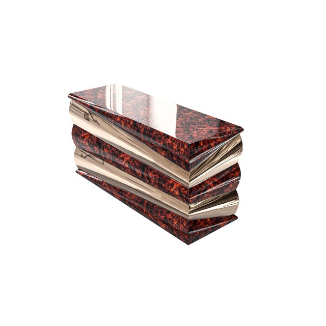 Not Yet Made - Made To Order "Riccio" Console With Bronze and Burl Walnut, Hand Crafted For Sale - Image 5 of 7