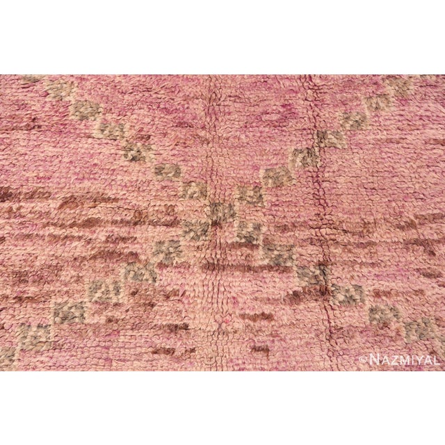 Nazmiyal Collection Vintage Moroccan Pastel Diamonds Shag Rug For Sale - Image 4 of 6