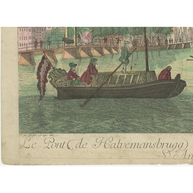 After Jan de Beijer, Optica View of Amsterdam with Half-Moon Bridge & St. Anthony's Lock, 1770, Print For Sale - Image 4 of 11