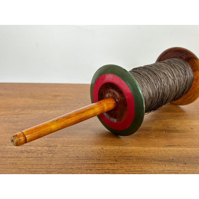 Vintage Turned Wood Kite Spool For Sale - Image 4 of 6
