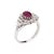 Ruby Diamond Ring Estate 14k White Gold Vintage Cocktail Band Jewelry Sz 8 For Sale - Image 4 of 7