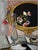 1919 French Floral Still Life Art Print, Black Mirror and Anemones by Henri Matisse - 36" X 48" For Sale