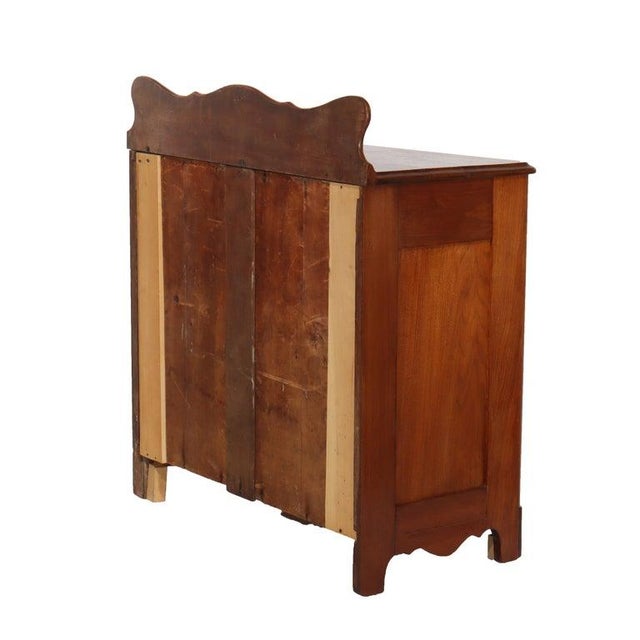 Antique Victorian Walnut Washstand With Backsplash & Carved Pulls C1900 For Sale - Image 4 of 6