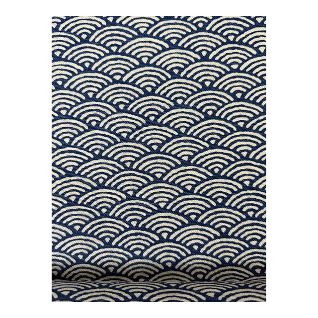 China Seas Quadrille Seto II New Navy Fabric 8180-09 10 1/2 Yards For Sale