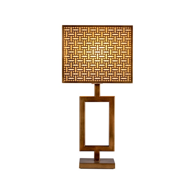 Italian Polaris Table Lamp in Burnished Metal For Sale - Image 6 of 6