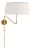 Thomas O'Brien for Visual Comfort Signature Canto Grande Swinging Wall Light in Hand-Rubbed Antique Brass with Linen Shade For Sale