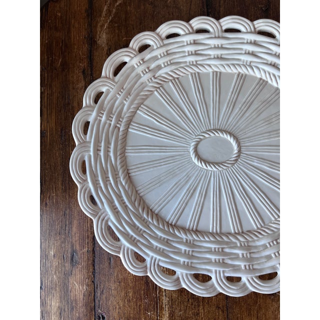 Vintage 1990 Fitz and Floyd Classic White/Cream Platter Basketweave design Part of a set, this is an underplate for a...