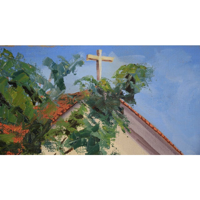 American Mission San Juan Bautista, 1971 - Original Oil Painting by Gorman Woody For Sale - Image 3 of 8
