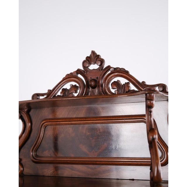 Gold Antique Mahogany Cabinet with Decorative Carvings, 1880s For Sale - Image 8 of 18