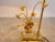 Cream Vintage Brass Flower Table Lamp attributed to Massive, 1970s For Sale - Image 8 of 12