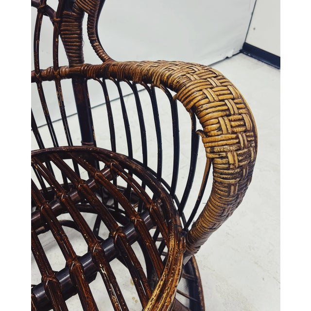 1960s Vintage Rattan Peacock Chair, 1960s For Sale - Image 5 of 6