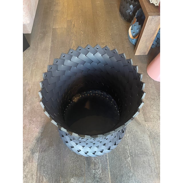 Modern Extra Large Braided Basket Charcoal For Sale - Image 3 of 5