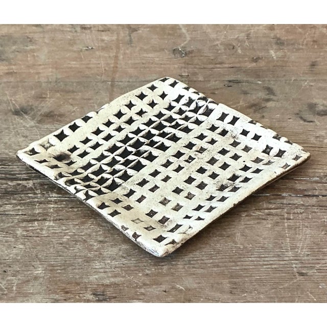 Contemporary Vintage Boho Studio Pottery Plate For Sale - Image 3 of 6