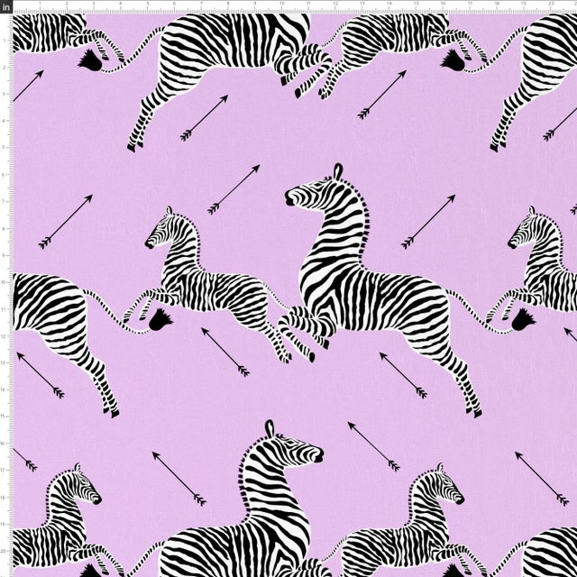 Contemporary Red from Scalamandre crafted by Cloth & Company Holland Bench, Purple Animal Print For Sale - Image 3 of 6